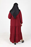 İnci Ayrobin Farbalı Kolları Lastikli Elbise 38 40 42 44 46 48 Beden