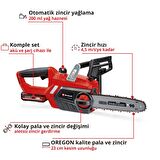 Einhell Akülü Zincirli Testere GE-LC 18/25-1 Li Kit Power X-Change (18 V, 23 cm kesim uzunluğu, 4,5 m/s zincir hızı, otomatik zincir yağlama, 1x 3,0 Ah akü + şarj cihazı dahildir) - 4501760