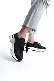 Kadın Rocco SiyahTriko Beyaz Tabanlı Taşlı Spor Ayakkabı & Sneaker