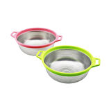 24CM RENKLİ PLASTİK ÇERÇEVE - KULPLU ÇELİK SEPET METAL SÜZGEÇ (4915)