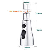 3 Fonksiyonlu Metalik Musluk Başlığı (4915)