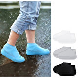 Silikon Ayakkabı Kılıfı Kaymaz Su Kir Geçirmez   M Beden Siyah (4915)