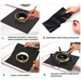 Ocak Koruyucu Folyo Yanmaz Yapışmaz 4&amp;apos;lü Set Siyah (4915)