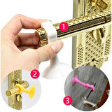 Vantuzlu Geçmeli Kapı Kolu Stoper 4lü Set Beyaz (4915)