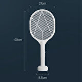 Şarjlı Sinek Öldürücü Masaüstü Standlı,Mor Işık Sinek Kovucu Raket 5w (4915)