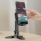 Masaüstü Telefon Standı 360 Derece Dönebilen Başlıklı Ayaklı Telefon Tripodu (4915)