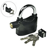 Desibel Siyah Alarmlı Çok Fonksiyonlu Ekstra Güvenlikli Kare Asma Dolap Kilidi (4915)