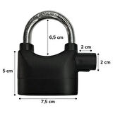 Desibel Siyah Alarmlı Çok Fonksiyonlu Ekstra Güvenlikli Kare Asma Dolap Kilidi (4915)