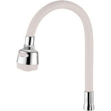 Renkli Silikonlu Oynar Başlıklı 2 Fonksiyonlu Spiral Musluk Başlığı - Beyaz (4915)