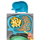 Bebek Ve Çocuk İçin Sevimli Fil Model Desenli Yemek Bebek Mama Kabı Bölmeli Tabak (4915)