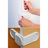 Bebek Çocuk Güvenlik Çekmece Ve Dolap İçin Kendiliğinde Yapışkanlı Vidasız Köşe Kapak Kilidi (4915)