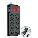 Isıya Dayanıklı Termal Akım Korumalı 2 Metre 16A 4000W 8li Priz ve 3 Usb Li Uzatma Kablosu (4915)
