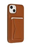 iPhone 14 Kılıf HD Deri Luxury Fuchsia Magnet Kartvizitli Kapak