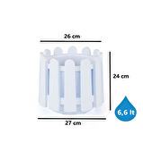 Omnipazar SO-İS03 İstanbul Dekoratif Yuvarlak Saksı 6,6 lt Kirli Beyaz 6 Adet