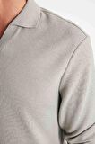 DeFacto Açık Haki Regular Fit Polo Yaka Jakarlı Triko Sweatshirt A9785AX24AUKH488