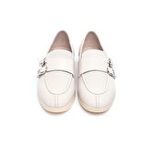 Casual Hakiki Deri Çift Tokalı Kadın Ayakkabı 