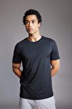 DeFactoFit Standart Fit Bisiklet Yaka Sporcu Basic Düz Kısa Kollu Siyah Tişört B4593AX24SPBK81