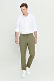 Slim Fit Dar Kesim Beli Bağlamalı Esnek Pantolon