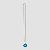 Uretti - Erhan 7929 -  El Yapımı Mavi Göz Kolye  -  Sarı  / 25cm
