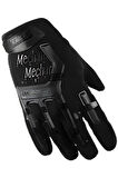 Single Sword Mechanix Tam Parmak Taktik Eldiven, Darbe Emici İş Eldiveni, Dokunmatik Özellikli Motosiklet&Spor Eldiveni, Unisex  SİYAH-L