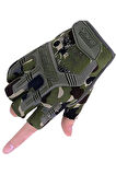 Mechanix Yarım Parmak Eldiven- Taktik Destekli Kadın&Erkek unisex Eldiven KAMUFLAJ-L