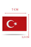 Single Sword Nakış Bayrak Patch - Peç 7 Cm X 3,5Cm(KIRMIZI)