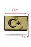 Single Sword Nakış Bayrak Patch - Peç 7 Cm X 3,5Cm(KIRMIZI)