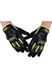 Single Sword Mechanix Tam Parmak Taktik Eldiven, Darbe Emici İş Eldiveni, Dokunmatik Özellikli Motosiklet&Spor Eldiveni, Unisex  SARI-XL