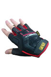 Mechanix Yarım Parmak Eldiven- Taktik Destekli Kadın&Erkek unisex Eldiven KIRMIZI-M