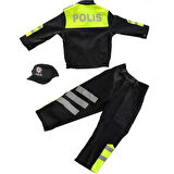Kız&Erkek Çocuk Polis Kıyafeti (Şapka, Gömlek, Pantolon Takımı) Yeni Model SARI-8