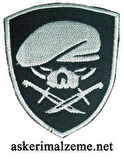Single Sword Nakış Patch - Büyük Boy Bere-Bıçak Peç SİYAH-HAKİ