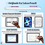 Apple iPad 12,9 İnç 5 Nesil Kablosuz Şarj Olabilen Eğime Duyarlı Avuç İçi Reddetme Özellikli (2. Nesil) Kalem 