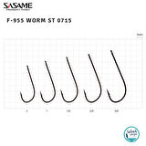 Sasame F-955 Worm Tırnaklı Halkalı İğne #2 (6Ad) Siyah