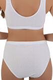Kadın Beyaz Külot – %100 Pamuk