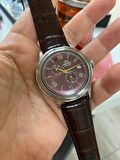 Orient RA-AK0705R10B Otomatik Deri Kahverengi Kırmızı Kadran 40 mm Erkek Kol Saati