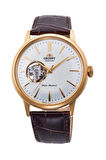 Orinet Bambino RA-AG0003S30B Kurmalı Otomatik Deri Kahverengi Open Heart Beyaz Kadran 41 mm Erkek Kol Saati