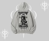 Everyone Has Dreams Yazılı Astronot Kedi Arka Baskılı Kapşonlu Sweatshirt