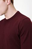  Koyu Bordo Dinamik Fit Basic Bisiklet Yaka Triko Kazak