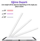 Apple iPad Mini 6. Nesil (2021) Uyumlu Avuç İçi Algılamayan Eğimle Çizim Kalınlığı Değişen Stylus Kalem