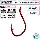 Owner 5111 Octopus SSW Delikli İğne Kırmızı #4/0 (6 Adet)