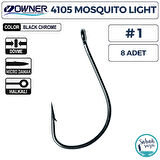 Owner 4105 Mosquito Light Delikli İğne #1 (8 Adet) Siyah
