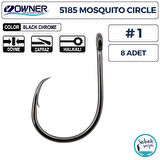 Owner 5185 Mosquito Circle Delikli İğne #1 (8 Adet) Siyah