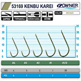 Owner 53169 Kenbu Karei Tırnaklı İğne #1/0 (7 Adet) Yeşil
