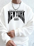 Athletic Division New York Est 1986 Baskı Erkekler Sonbahar Modası Kapüşonlu Üst Uzun Kollu T