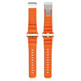 Apple Uyumlu Watch Seri 10-11 (46mm) Kordon 2/3/4/5/6/se/7/8/9 (44-45-49mm) KD-145 Metal Tokalı Silikon Kordon