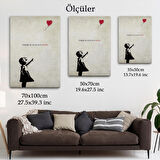 Banksy Kırmızı Balonlu Kız Dekoratif Modern Kanvas Tablo-4962
