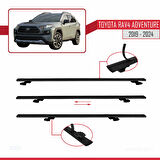Toyota RAV4 Adventure 2019-2024 Arası ile Uyumlu BASIC Model Ara Atkı Tavan Barı Siyah 2 Adet