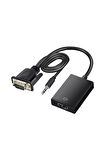 1080P VGA TO HDMİ ÇEVİRİCİ ADAPTÖR SES GİRİŞLİ-VGA ERKEK HDMİ DİŞİ