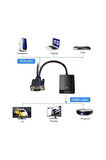 1080P VGA TO HDMİ ÇEVİRİCİ ADAPTÖR SES GİRİŞLİ-VGA ERKEK HDMİ DİŞİ