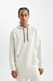 DeFactoFit Standart Fit Kapüşonlu Cepli Skuba Dalgıç Kumaş Sporcu Sweatshirt D1950AX24AUBG721